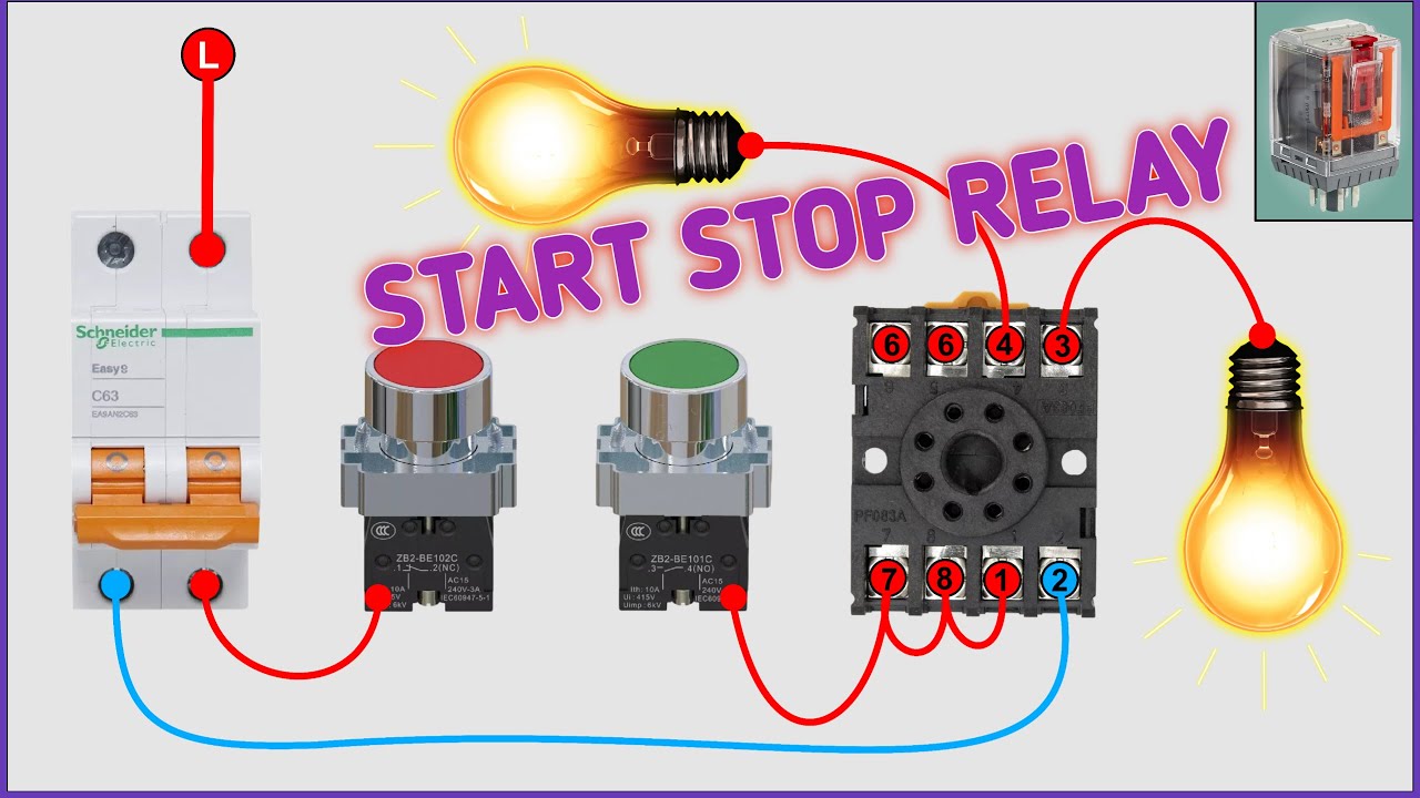 8 Pin Relay Circuit For Start-Stop Control