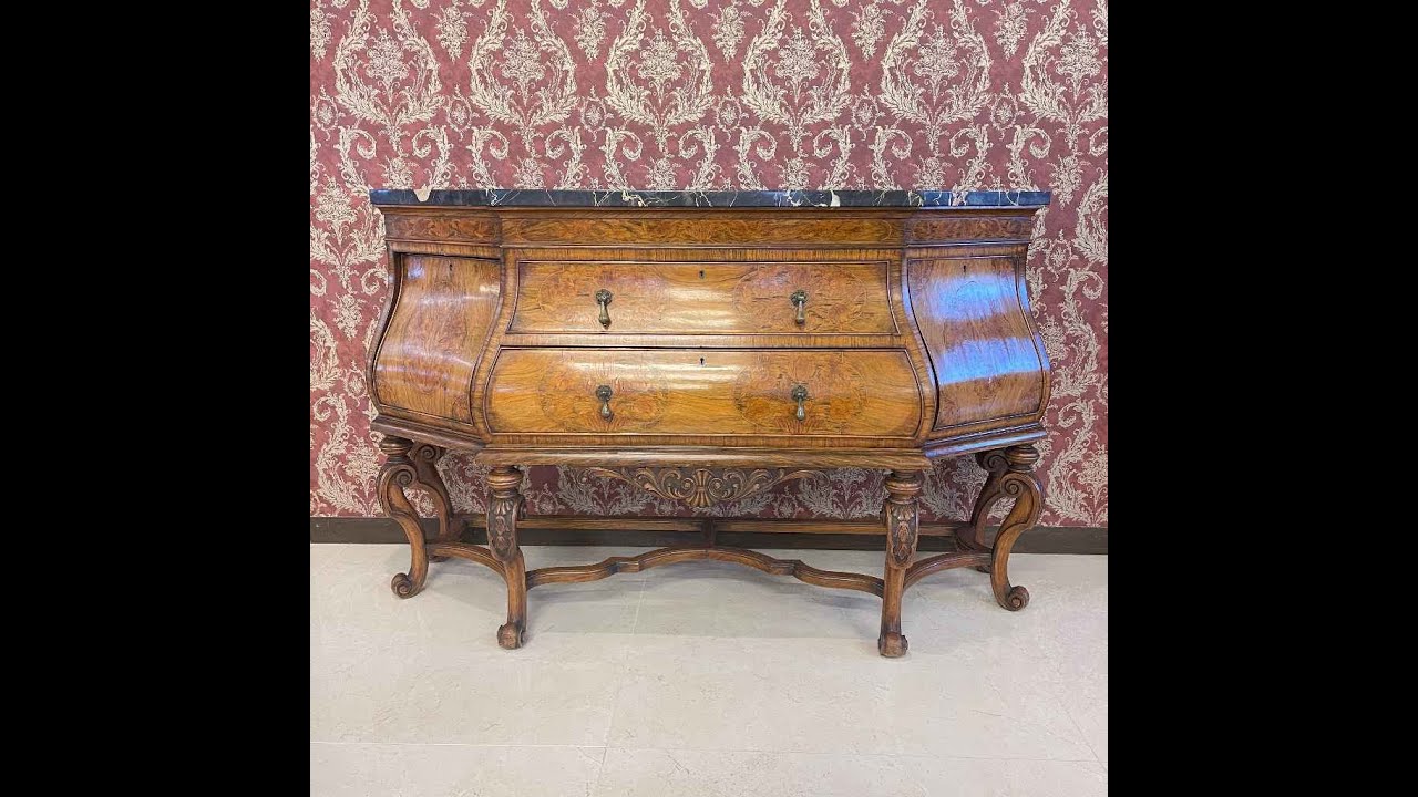 アンティーク 1900年代 ボンベイ型 ウォールナット材 ドイツ コモド コンソール [ Antique and Reuse Fynd]  FYND-0001369【Fynd 商品動画】