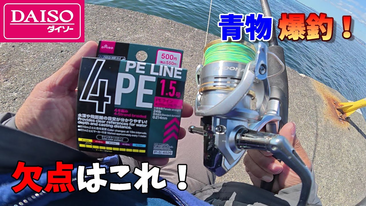 青物爆釣だが・・・ダイソー新PEラインはここがダメ！【実釣解説】