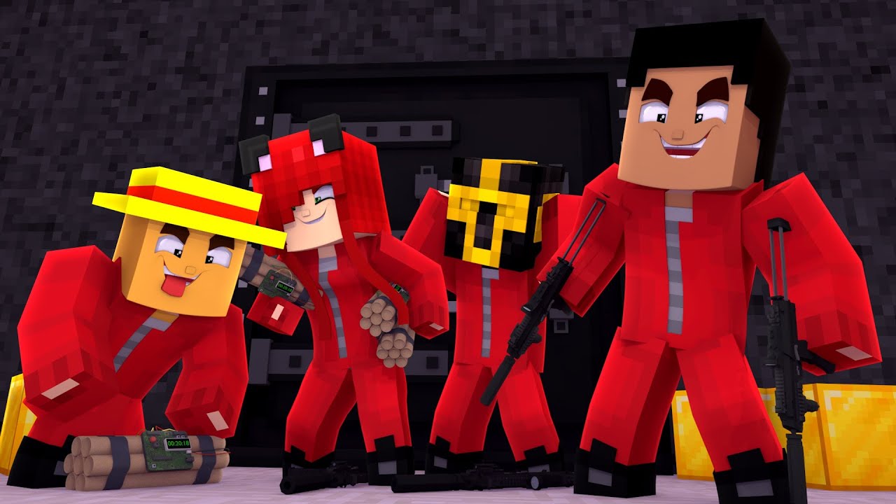 EL ATRACO DE LA CASA DE PAPEL EN MINECRAFT TROLL 💰