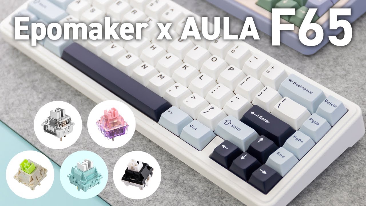 EPOMAKER x AULA F65【レビュー】キースイッチ比較あり、最高の打鍵感・打鍵音のABS筐体キーボード