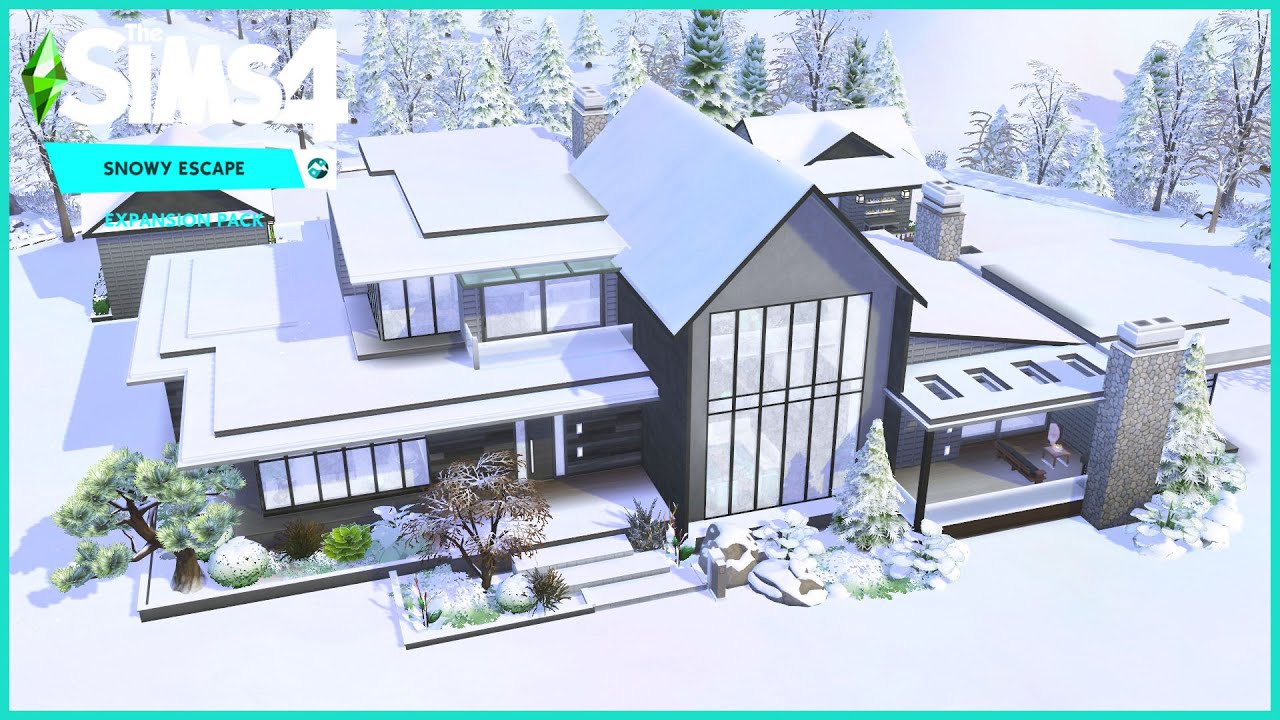Mt. Komorebi Modern Snowy Mansion | The Sims 4 | Snowy Escape