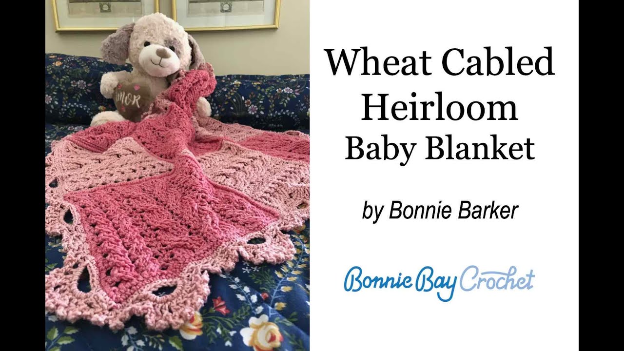 Wheat Cabled Heirloom Baby Blanket, by Bonnie Barker