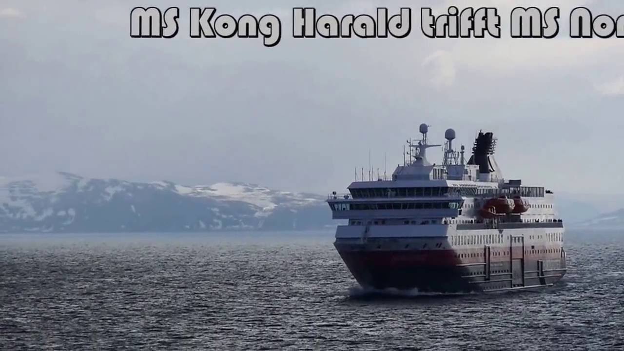MS Kong Harald trifft MS Nordnorge am 20 04