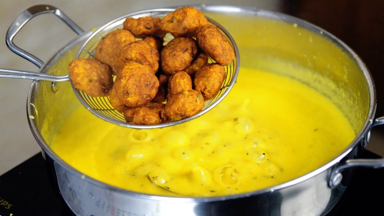 राजस्थानी प्रसिद्ध मूली की पकोडा कढी - Marwadi Mooli ki Pakoda Kadhi - Kadhi recipe