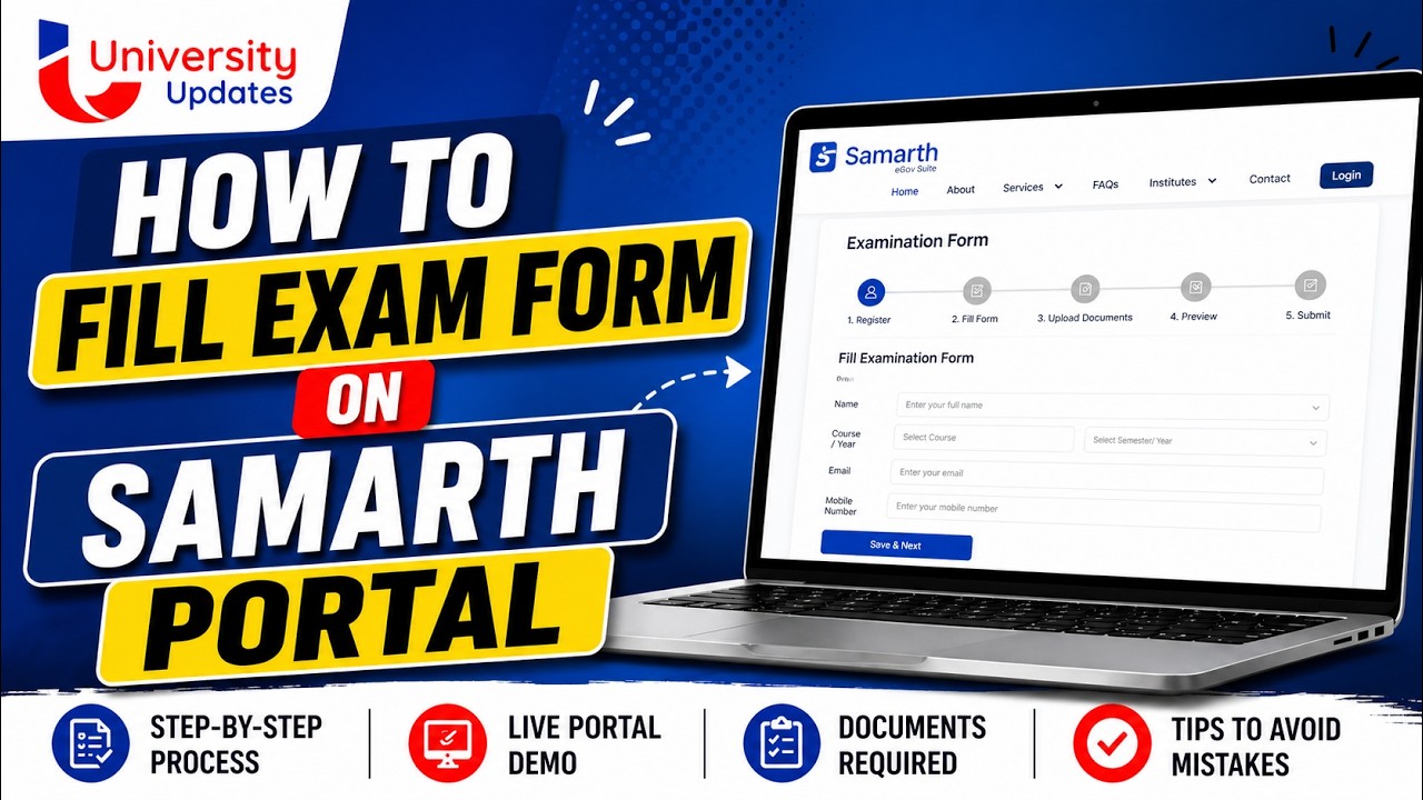 How to fill Exam Form on Samarth Portal | All Process Step by Step