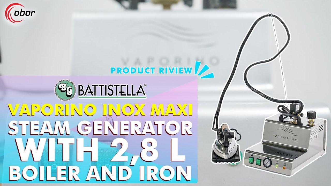 BATTISTELLA VAPORINO MAXI - Table Top Steam Generator with Iron 100% Made in Italy - Boiler Gosokan