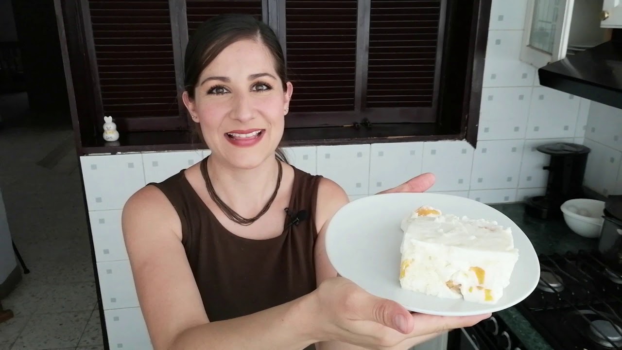 Gelatina de yogur con durazno | Postre con solo 4 ingredientes | Yo soy Chole