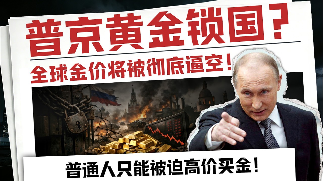 【必看】普京引爆黄金供应核弹！突发金条断供禁令将如何引爆史诗级逼空？华尔街巨头急抛6000美元目标价暴力抄底！散户惨遭绞杀，全球财富惊天大重构 ！