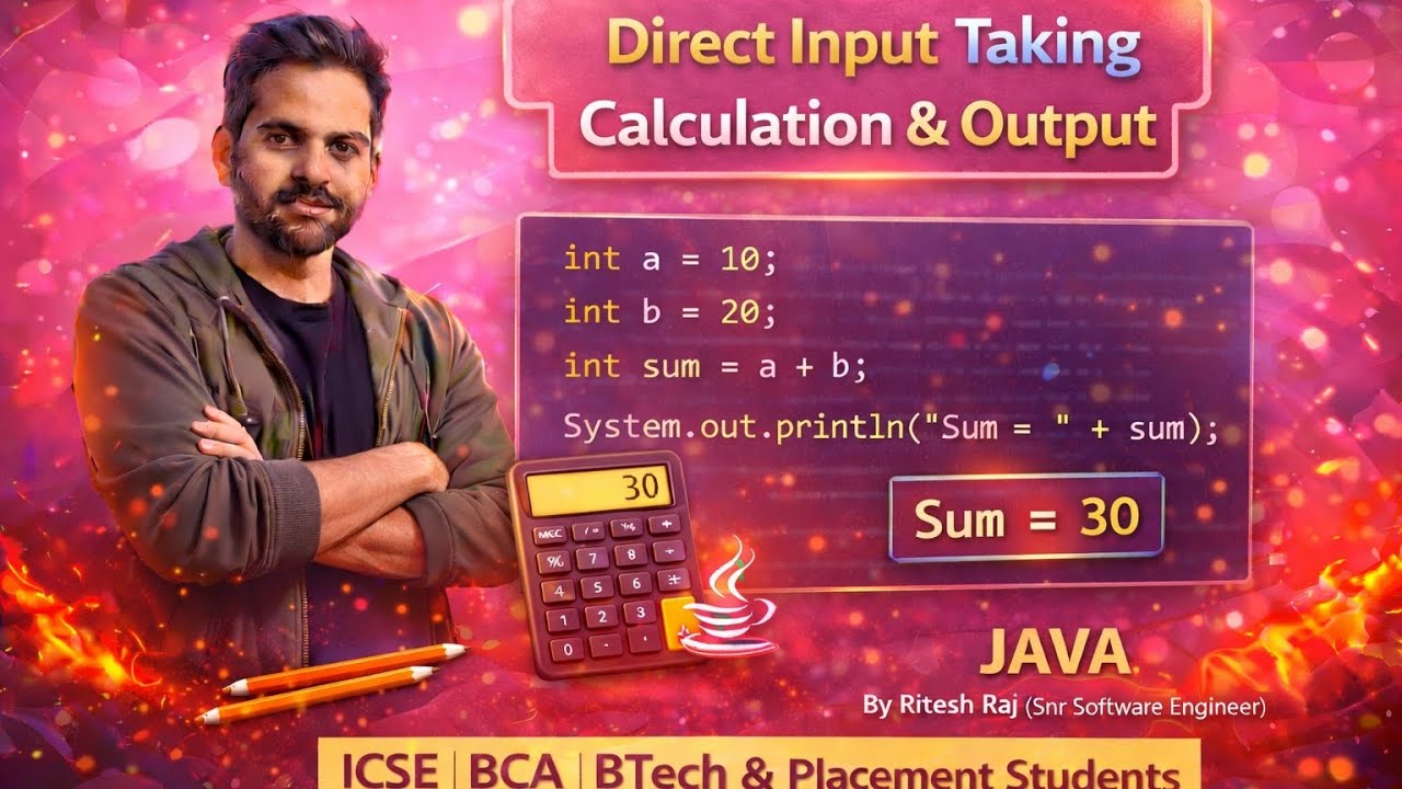 Direct Input in Java | Calculation & Output Programs