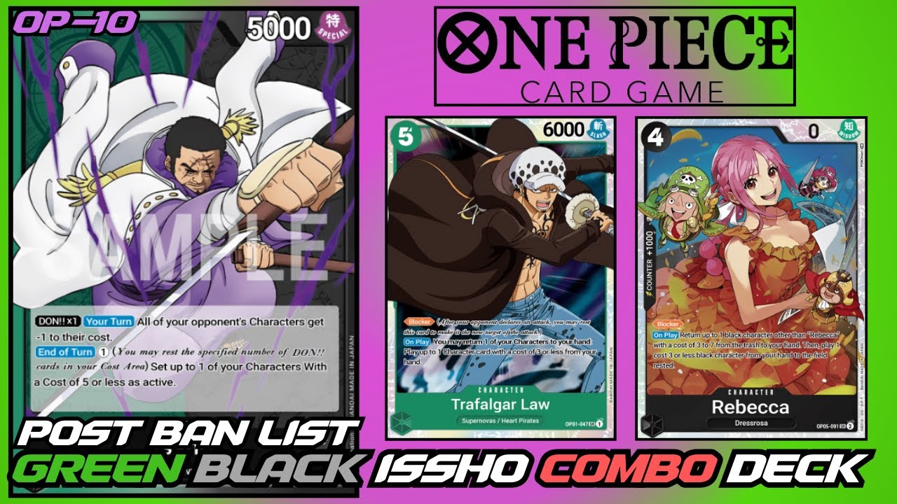 OP-10 Post Ban List Green Black Issho Combo Deck - One Piece Card Game