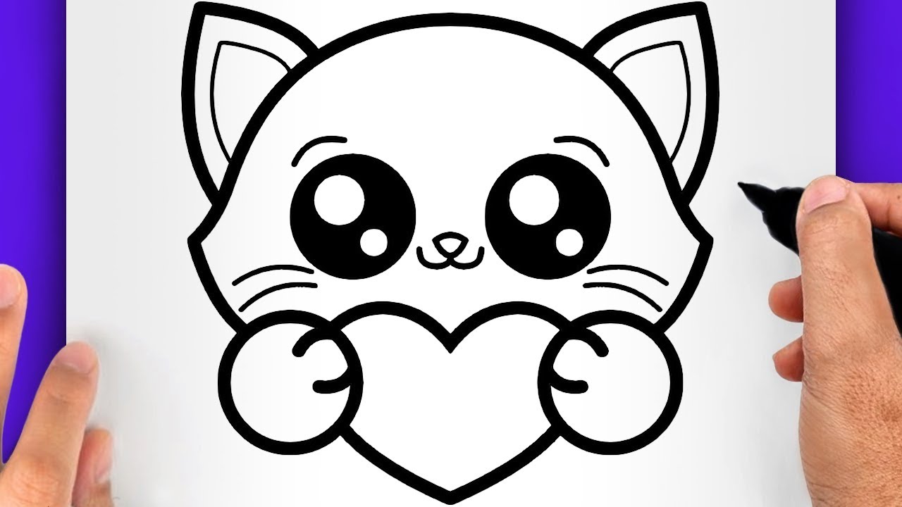 DESSIN FACILE KAWAII | COMMENT DESSINER UN CHAT FACILEMENT - DESSIN DE CHAT FACILE