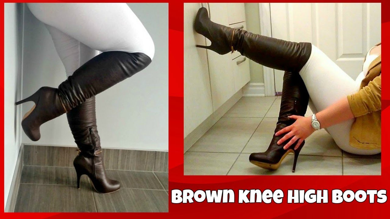 BROWN KNEE HIGH BOOTS ( Try on)