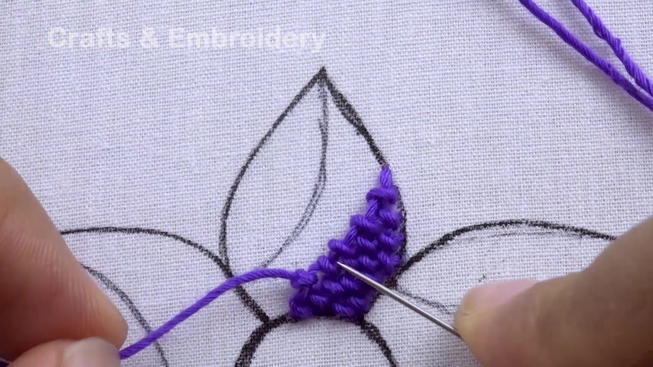 Very Unique Flower Hand Embroidery Design, Needle Point Art Flower Embroidery Pattern, Basic Stitch