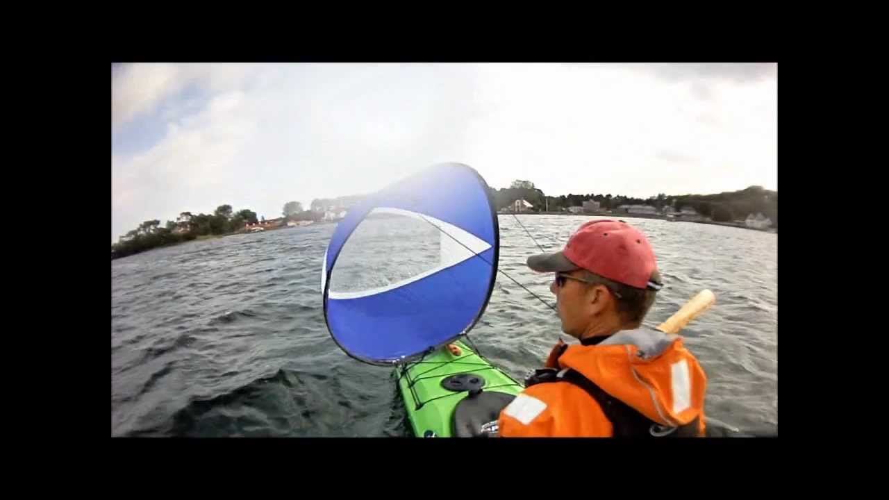 Testing windpaddle kayak sail.