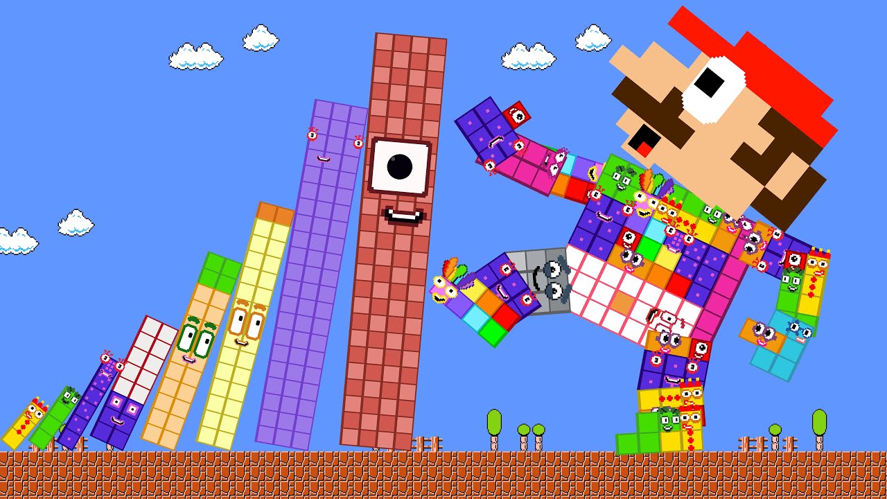 The Giant Mario vs the Giant Robo Numberblocks then this happen | Game Animation