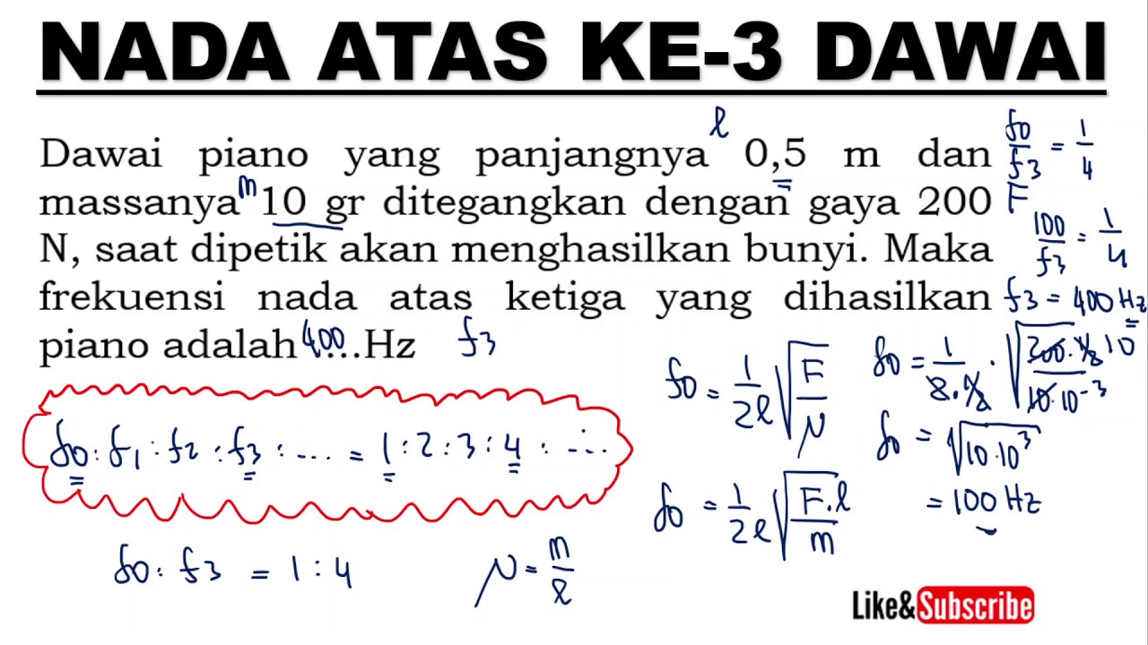 FREKUENSI NADA DASAR DAN NADA ATAS PADA DAWAI | Fisika SMA Kelas 11