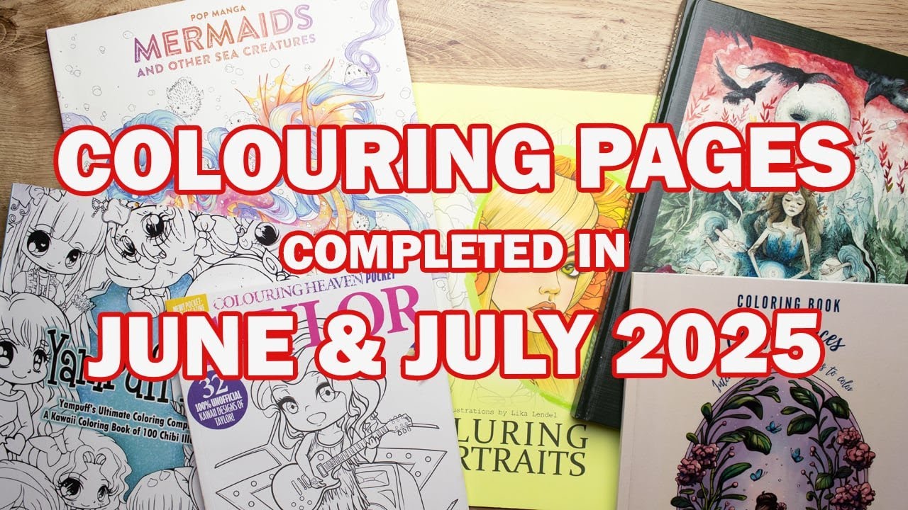 Watch Me Flip Through My Completed Pages! June & July 2025 Colouring Recap #colouring