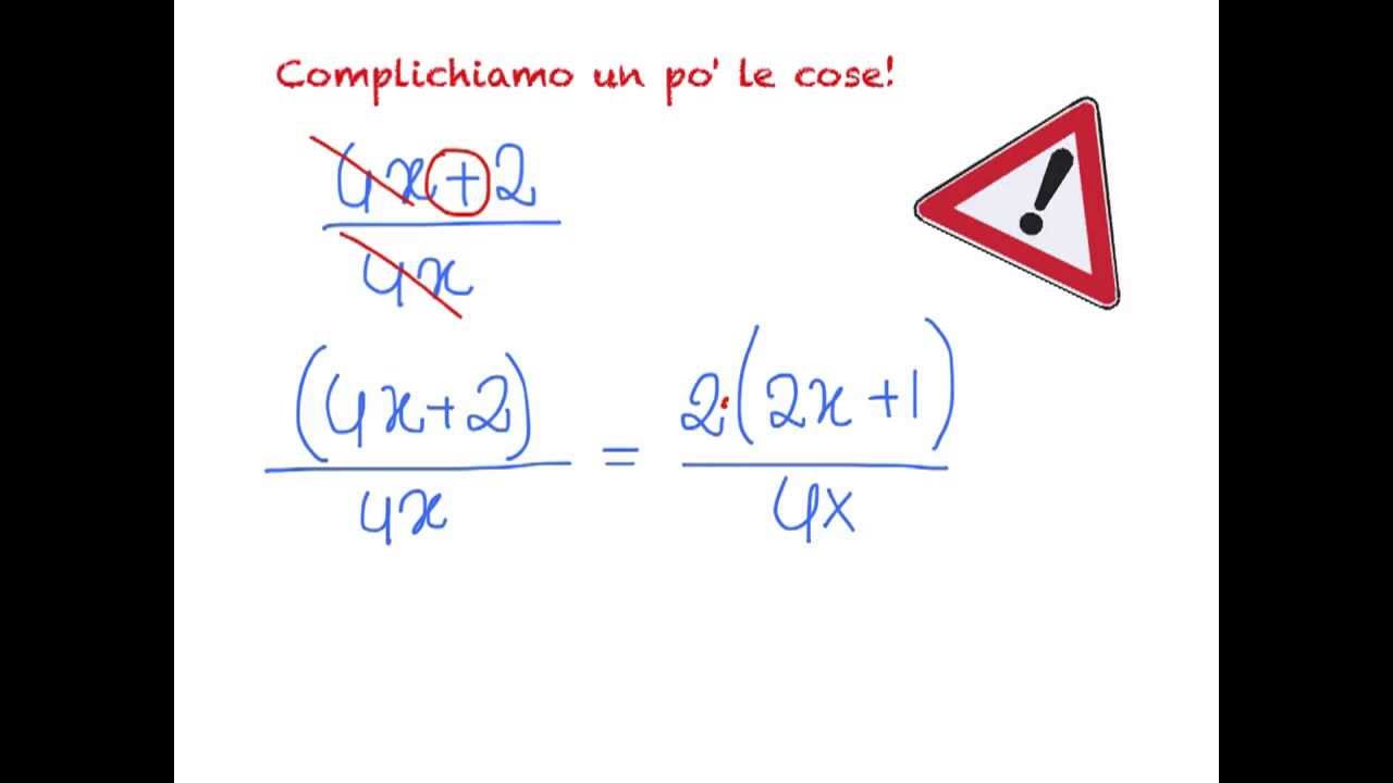Frazioni algebriche - la semplificazione