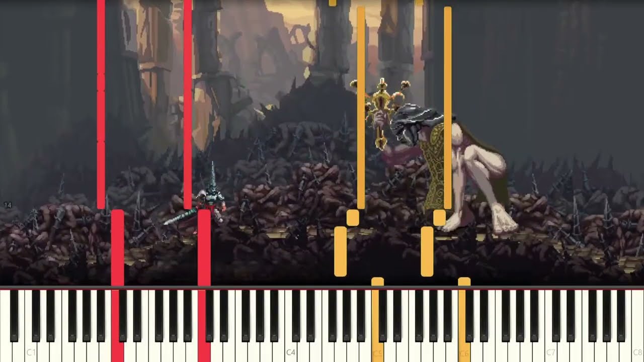 Blasphemous - Dame Tu Tormento🩸(Warden of the Silent Sorrow) - piano tutorial + electric guitar
