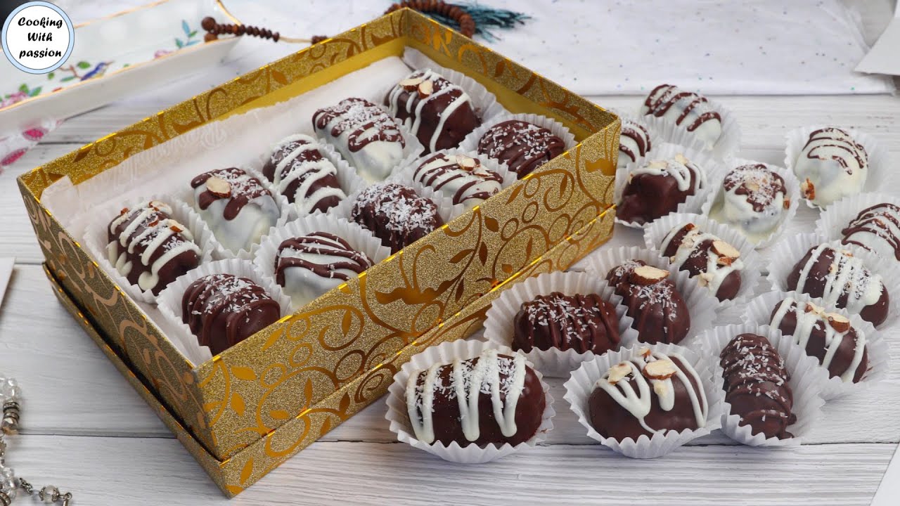 Special Chocolate Covered Stuffed Dates Iftar Special Ramadan Recipe | Assorted Dates Khajur Recipe