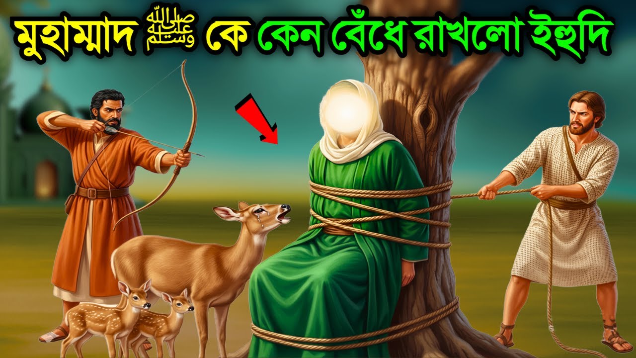 মুহাম্মাদ (স:) কে কেন বেঁধে রাখলো ইহুদি। ইসলামিক কাহিনী। নবীজির গাল কেন বাজ পাখিকে খেতে বললেন। 