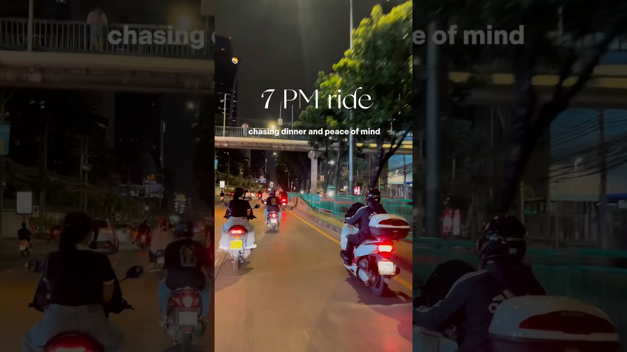 After a long day at work, I ride home through Bangkok’s night lights 🛵 
