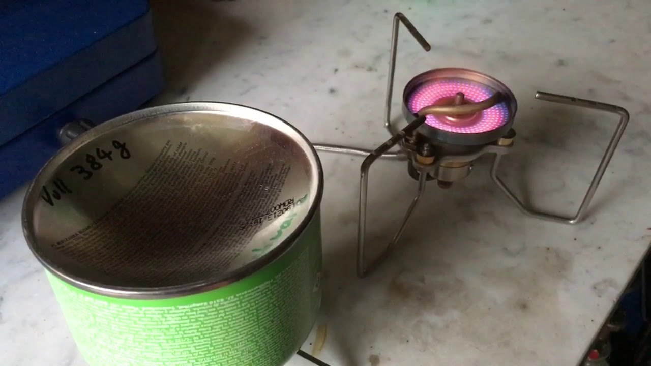 Soto Stormbreaker - Gas canister inverted. Min. max. flame