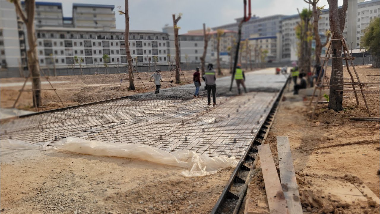 Road Concrete casting | Shot by dji mini 3