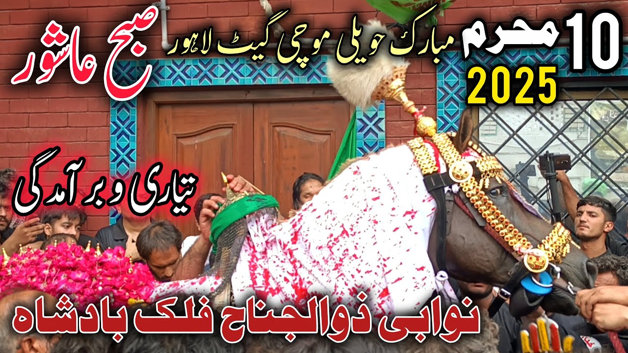 10 Muharram 2025 | Ashura | Markazi Ziarat | Tiyari Nawabi Zuljanah Falak Badshah |Mochi Gate Lahore