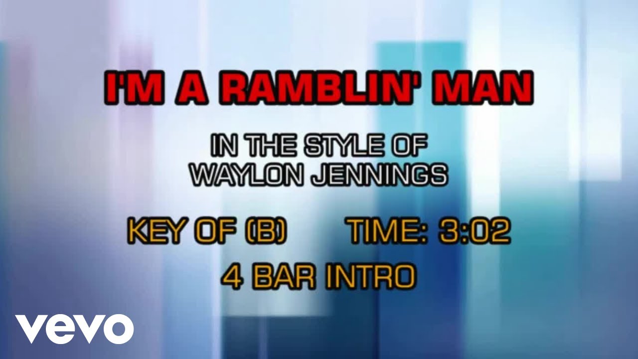 Waylon Jennings - I'm A Ramblin' Man (Karaoke)