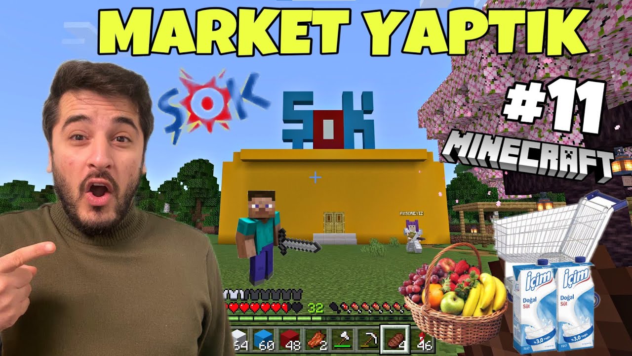 KÖYÜMÜZE ŞOK MARKET YAPTIK! -MİNECRAFT SURVIVAL