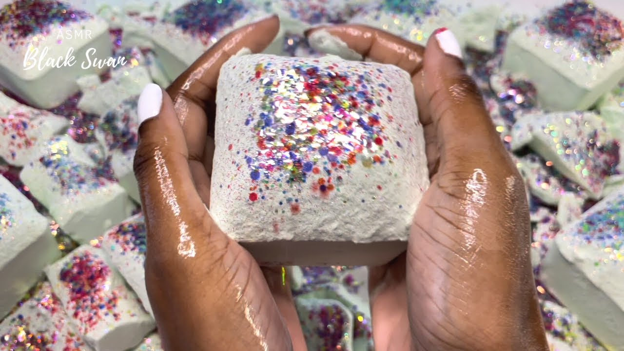 ⚠️💣 EXTREMELY Squeaky ASMR Baking Soda Glittery Bombs | Squeak Warning ⛔️