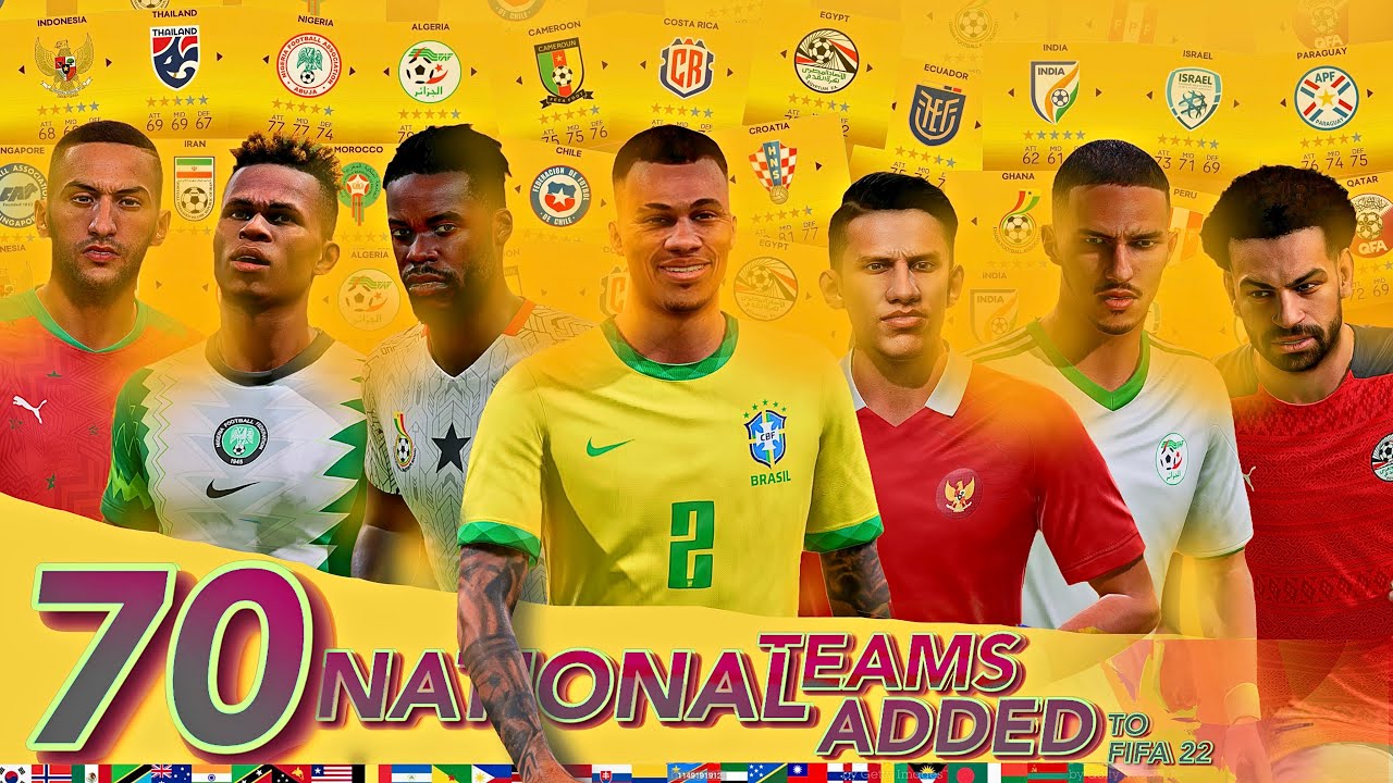 FIFA 22 WORLD CUP MOD V2 [70 NATIONS ADDED, OVER 2000 FACES, 200 TATTOOS, NEW TRANSFERS & KITS ETC!]
