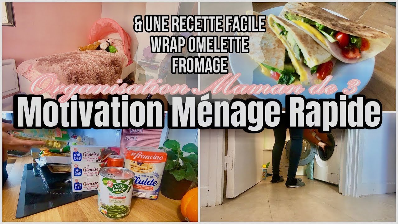 Motivation Ménage RAPIDE 🧺🧹 Organisation maman 3 enfants ▪️Courses ❇️ 1 RECETTE FACILE et RAPIDE