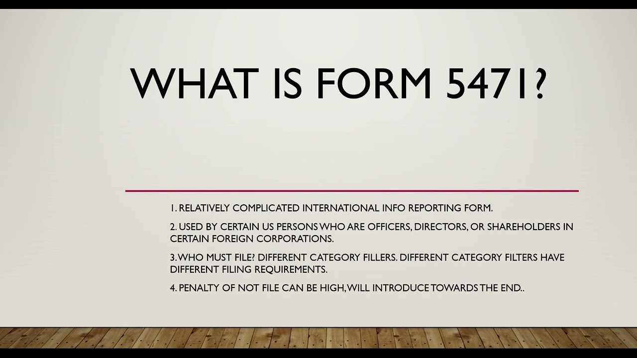 IRS form 5471 2021 update