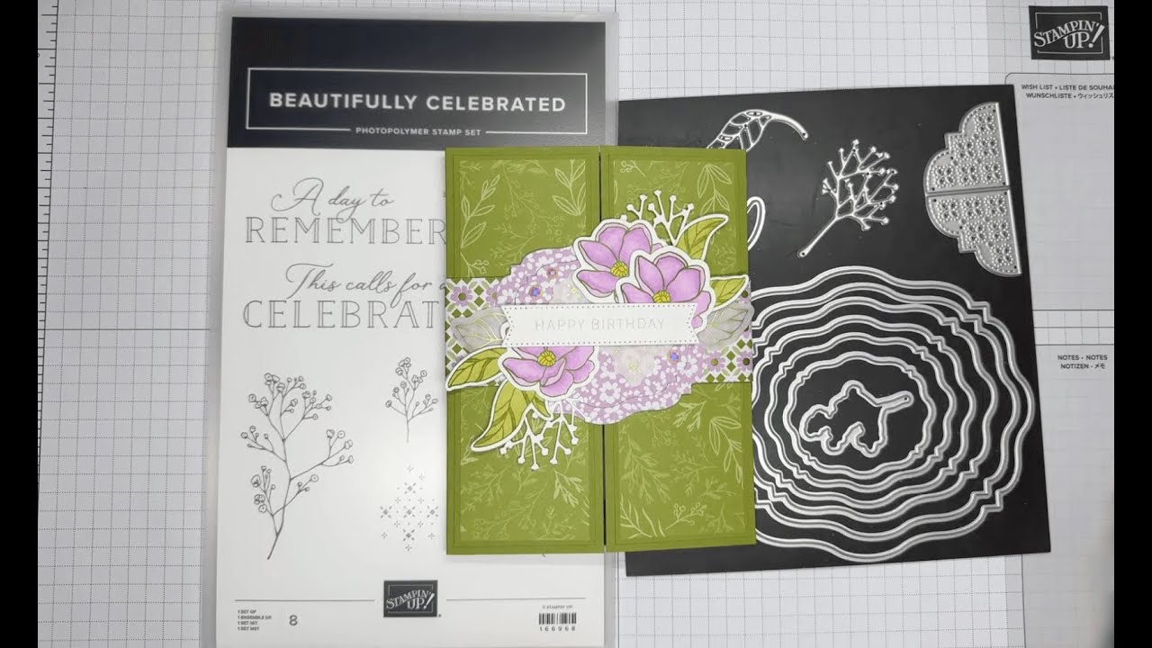 Stampin’ Up! Beautifully Celebrated Birthday Card Tutorial #diy #funfoldcard #papercrafting #art