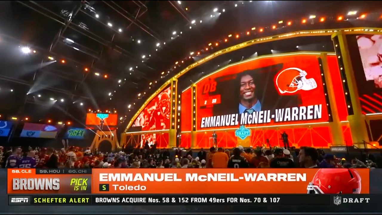 WATCH: Emmanuel McNeil-Warren Drafted by Browns in Second Round of 2026 NFL Draft