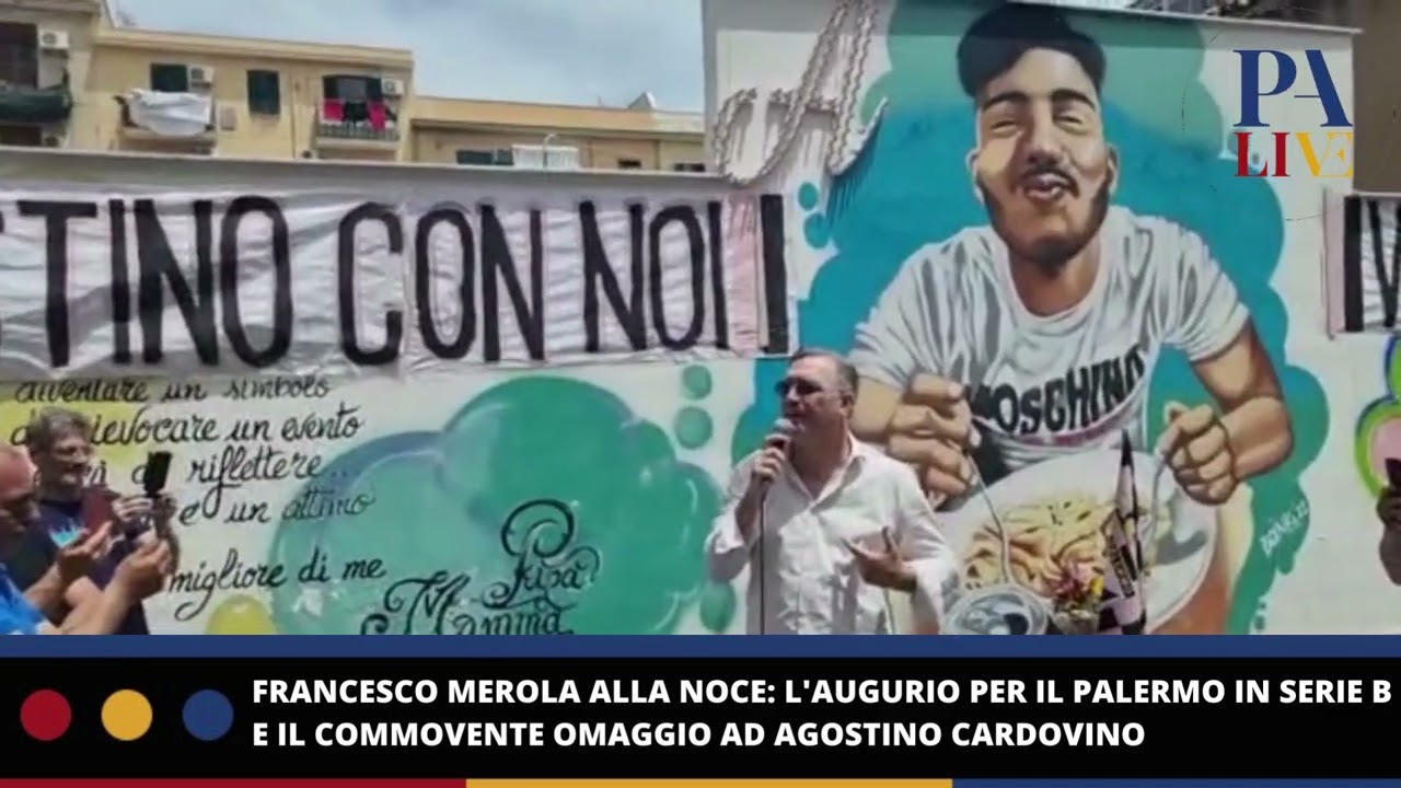 FRANCESCO MEROLA ALLA NOCE L'AUGURIO PER IL PALERMO IN SERIE B E IL COMMOVENTE OMAGGIO AD AGOSTINO C