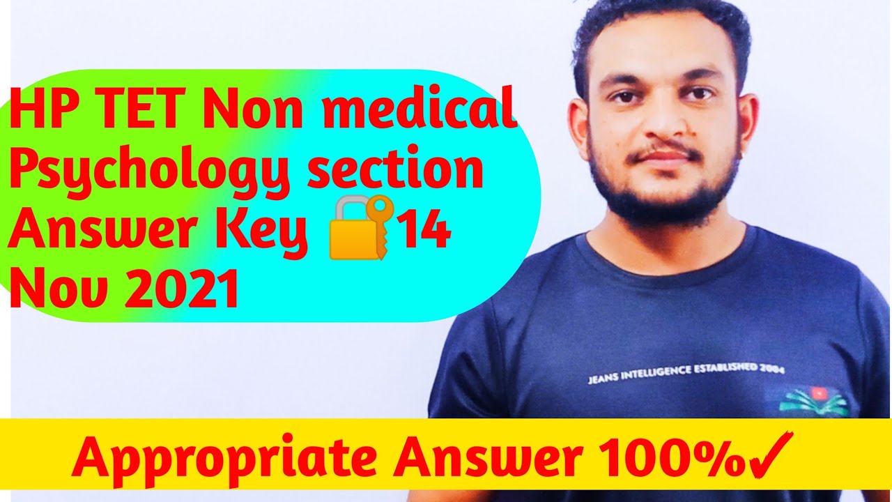 HP TET Non medical Answer key 14 Nov 2021 | Psychology section solved |