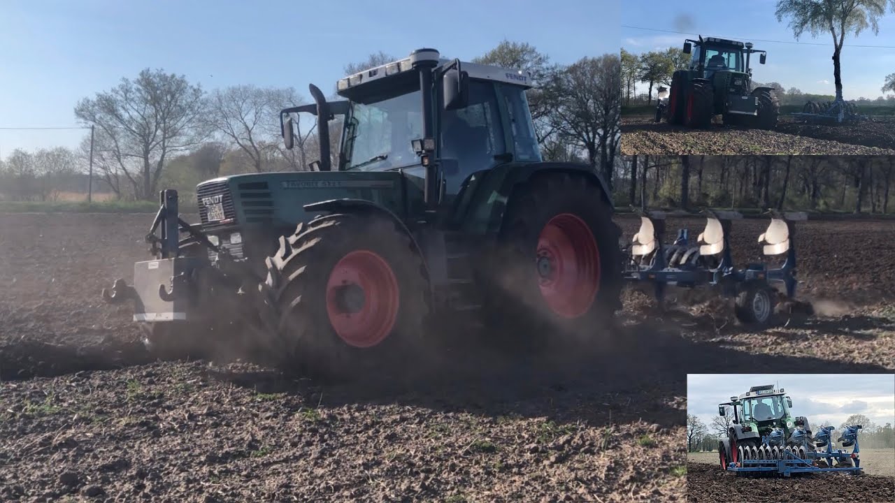 Pfl&uuml;gen mit Fendt & Rabe 4-Schar Pflug + Packer