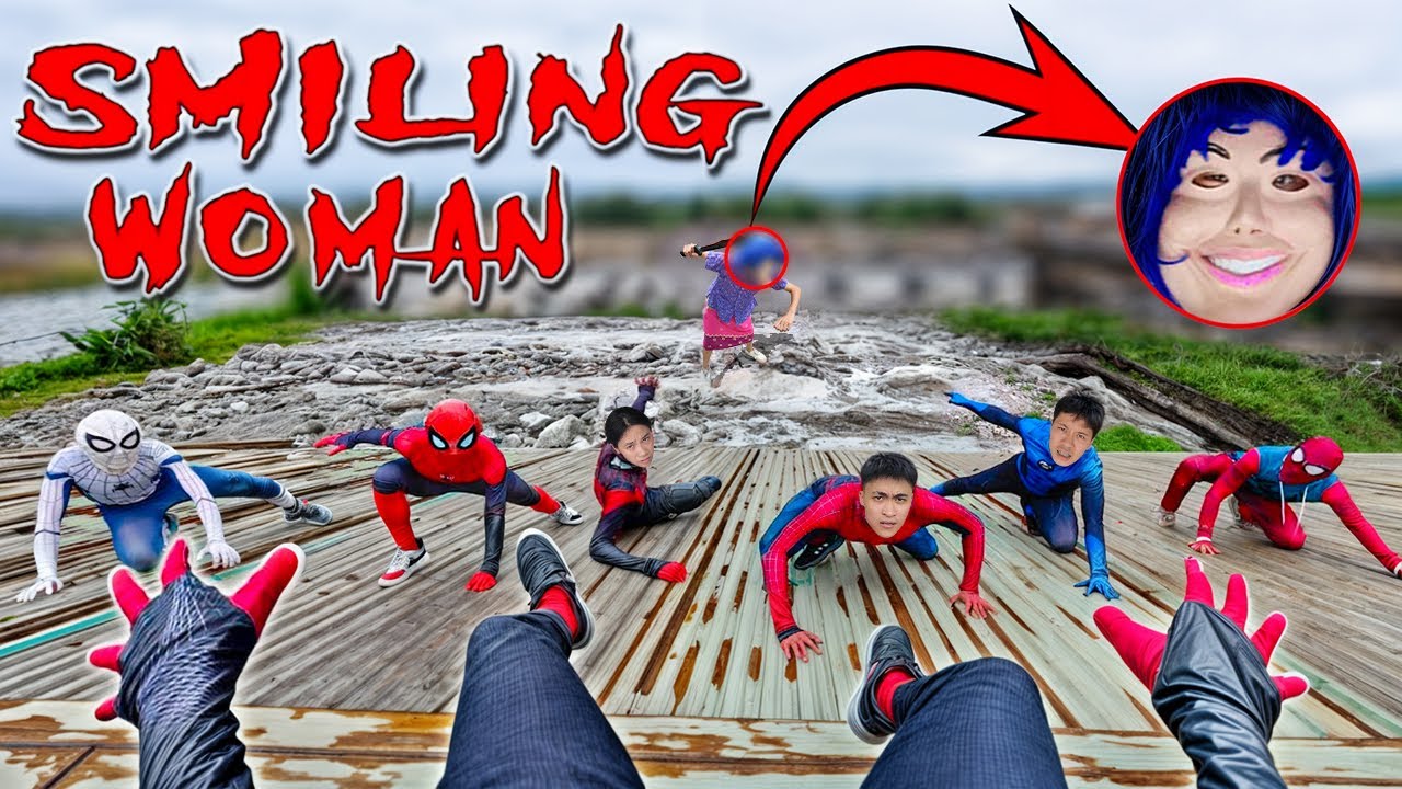 PARKOUR Vs SMILING WOMAN!#5 |No ESCAPE: Curse Hunt by the River (Horror Story POV)| Spiderman Horror