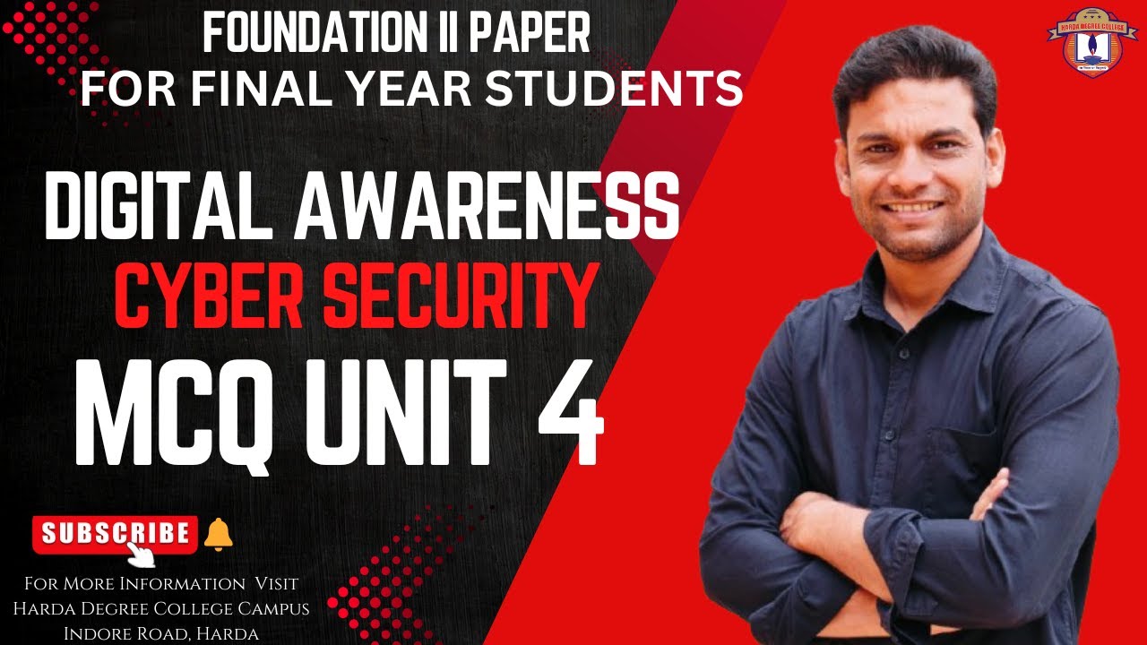 Foundation Course || Unit 4|| Mcq || Digital Awareness and Cyber Security||  for Final Year Students