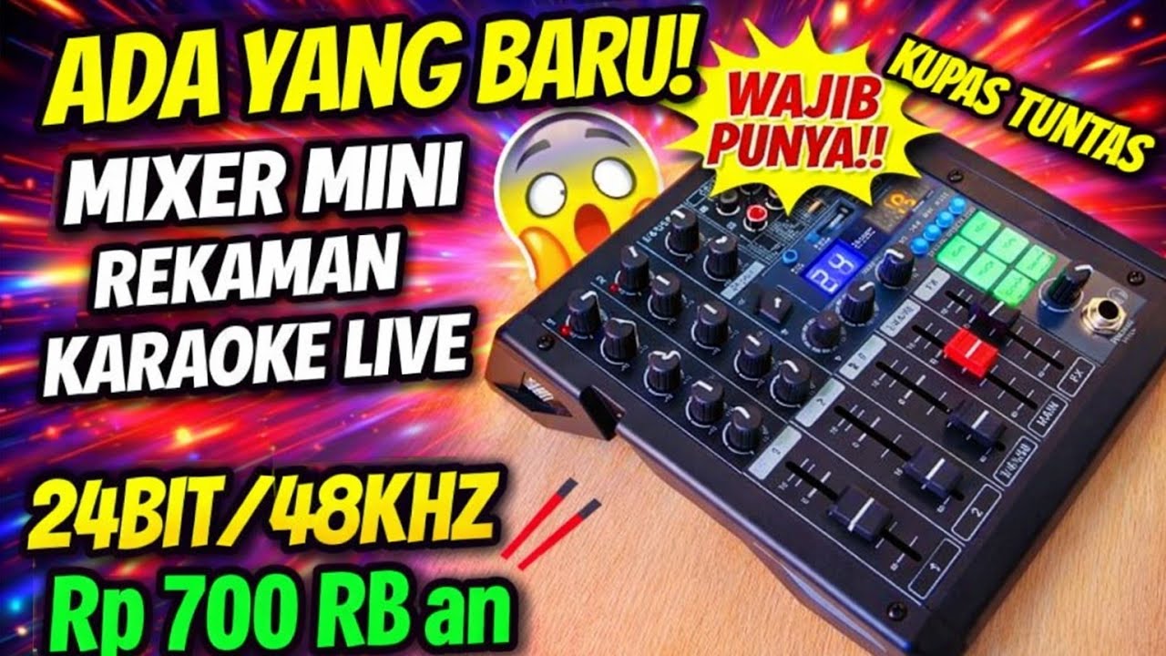Kupas Mixer Mini Karaoke Riworal RMX-04 24bit 48khz untuk Live & Rekaman Studio Hanya Rp 700 rban