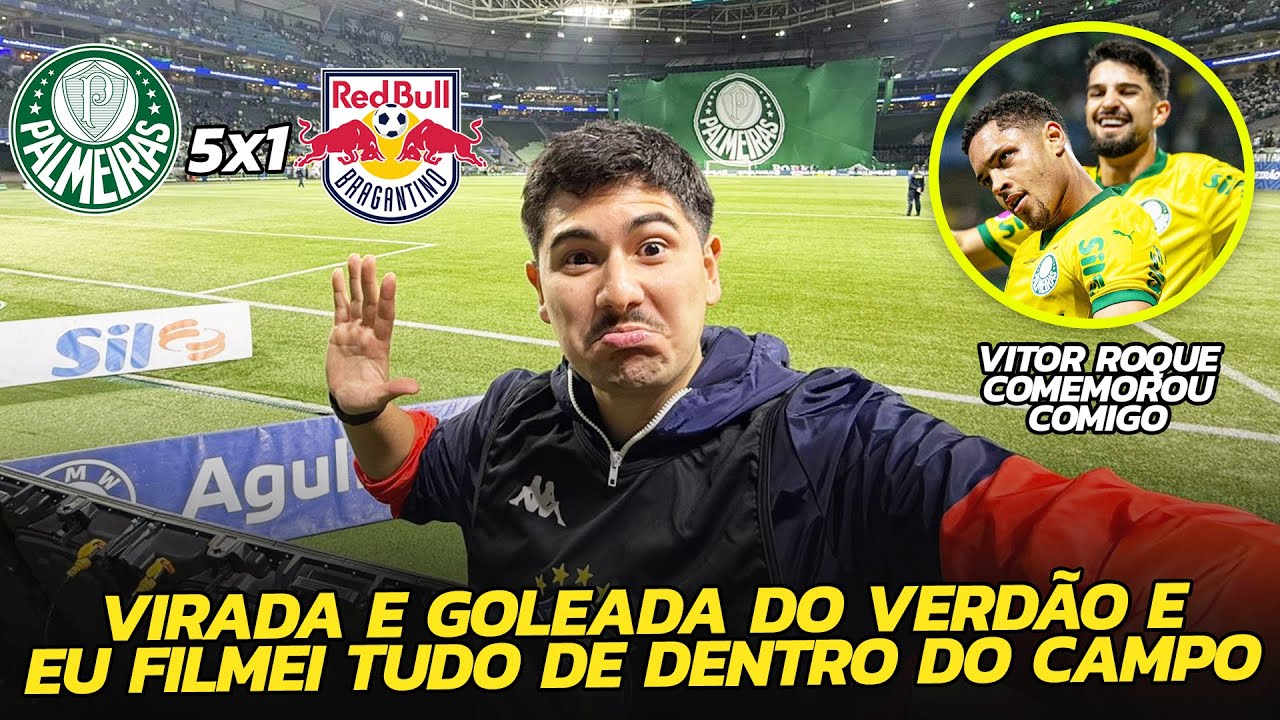 MAIS UMA VIRADA ÉPICA DO VERDÃO E EU FILMEI TUDO DE DENTRO DO CAMPO! Palmeiras 5x1 RB Bragantino