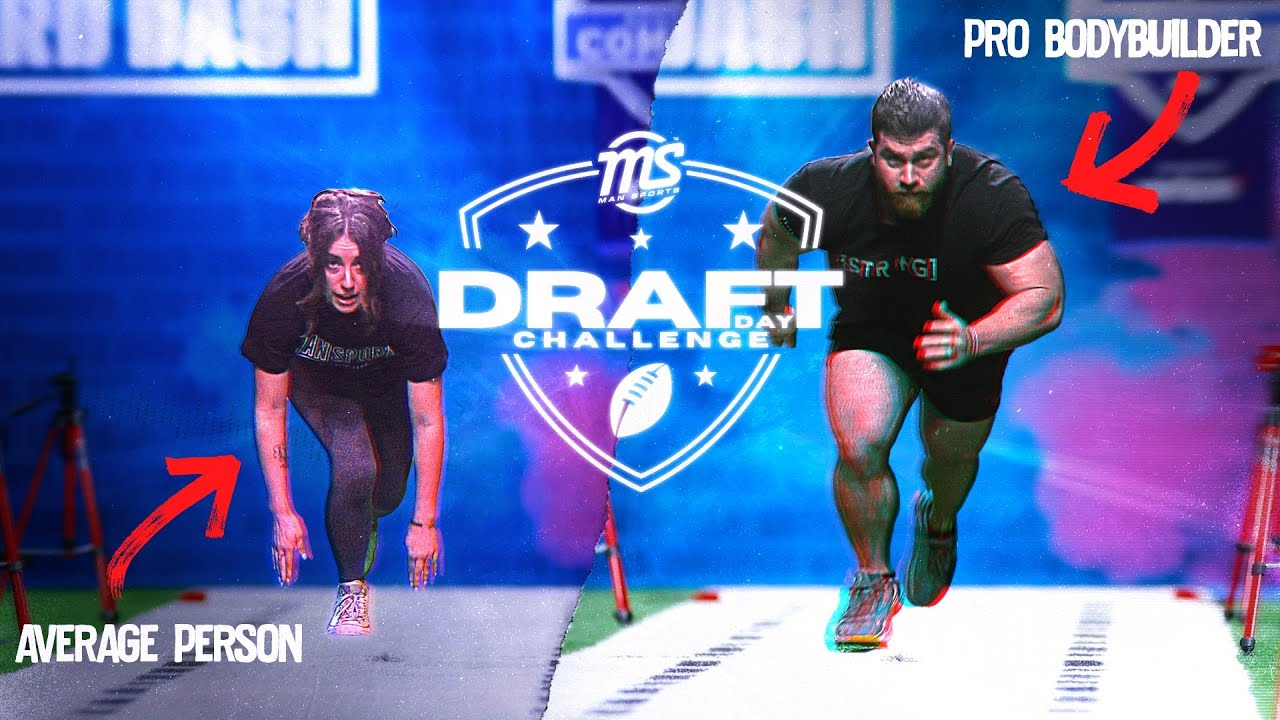 Bodybuilder VS Average Person - NFL Combine Challenge