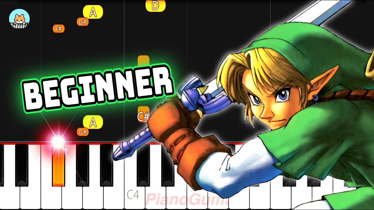 [full] Zelda Ocarina Of Time OST - "Gerudo Valley" - BEGINNER Piano Tutorial & Sheet Music