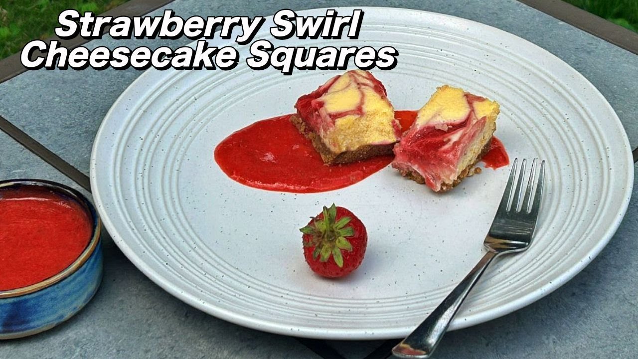 Strawberry Swirl Cheesecake Squares