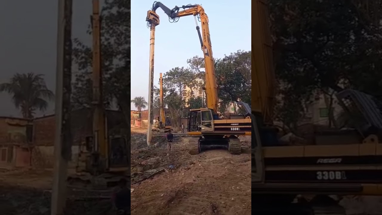 funny cat excavator working cat 330 b #beku #veku #excavator