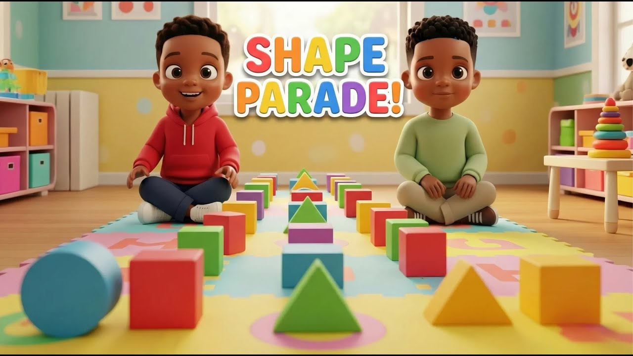 The Shape Parade! 📐 Kai & Keon Learn Shapes & The Power of Focus | Educational Songs for Kids
